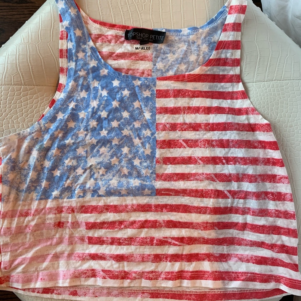 Top Shop American Flag Top